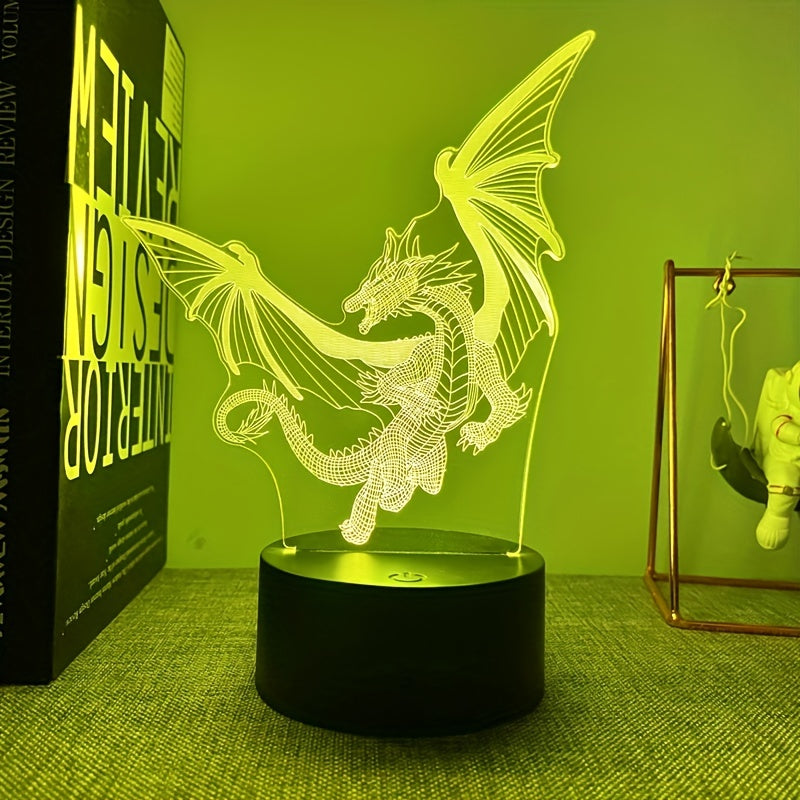 DinoLicht - 3D Dinosaurus Nachtlamp Met Aanraakbediening, RGB Licht