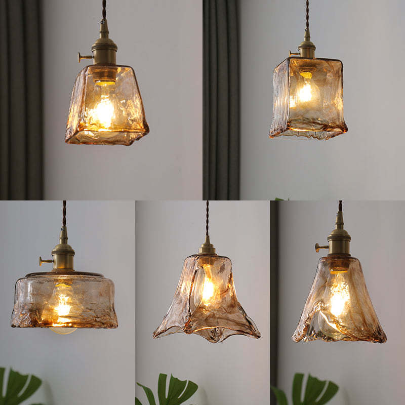 Eloise Vintage LED Plafondlampen Gouden Metaal en Glas voor Slaapkamer, Woonkamer, Eetkamer