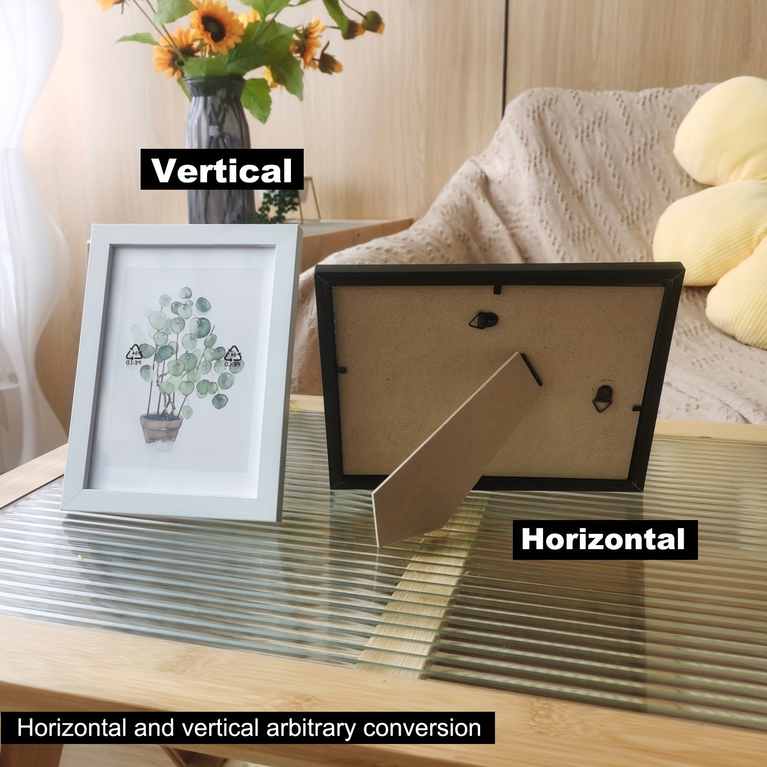 Klassieke Houten Fotolijst - Langwerpige Verticale Enkel Foto Display - 1 Stuks Elegante Houten Lijst Zonder Elektriciteitsgebruik