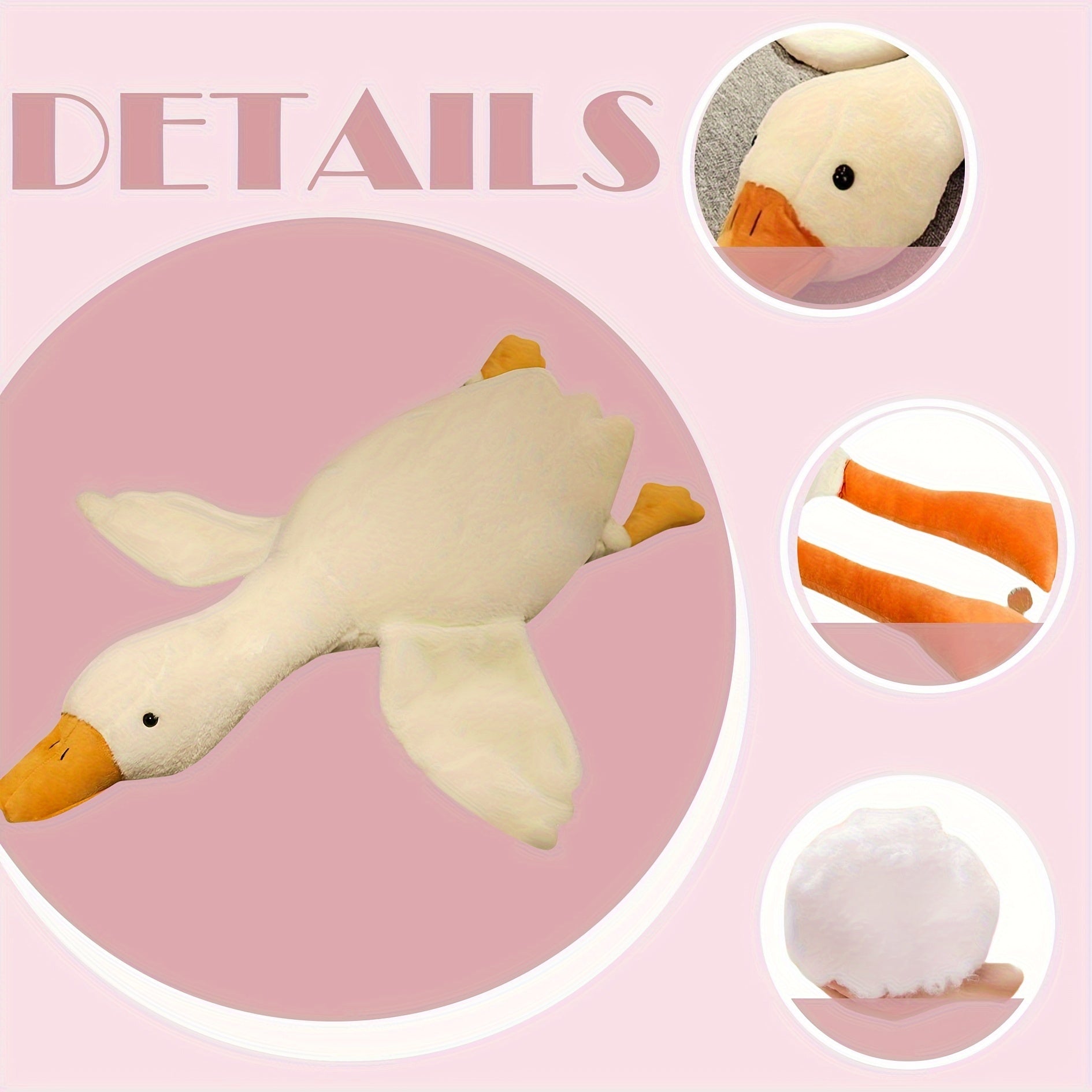 Soft White Duck Pluche Speelgoed - Grote Zwaan Gans Knuffel, Fluffy Vloermat voor Kinderkamer en Huisdecoratie