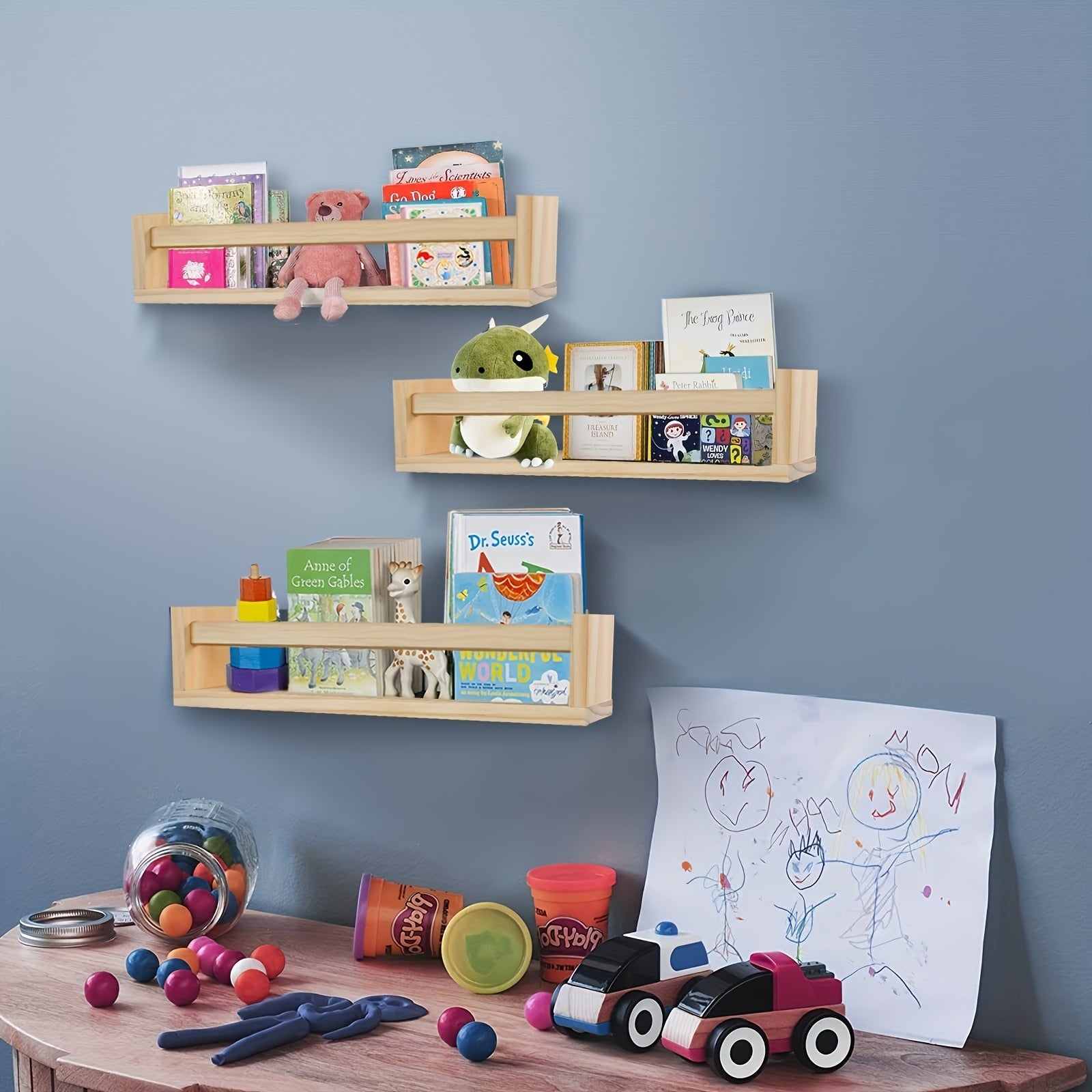 FloatShelf - Zwevende Houten Boekenplank Voor Woonkamerdecoratie