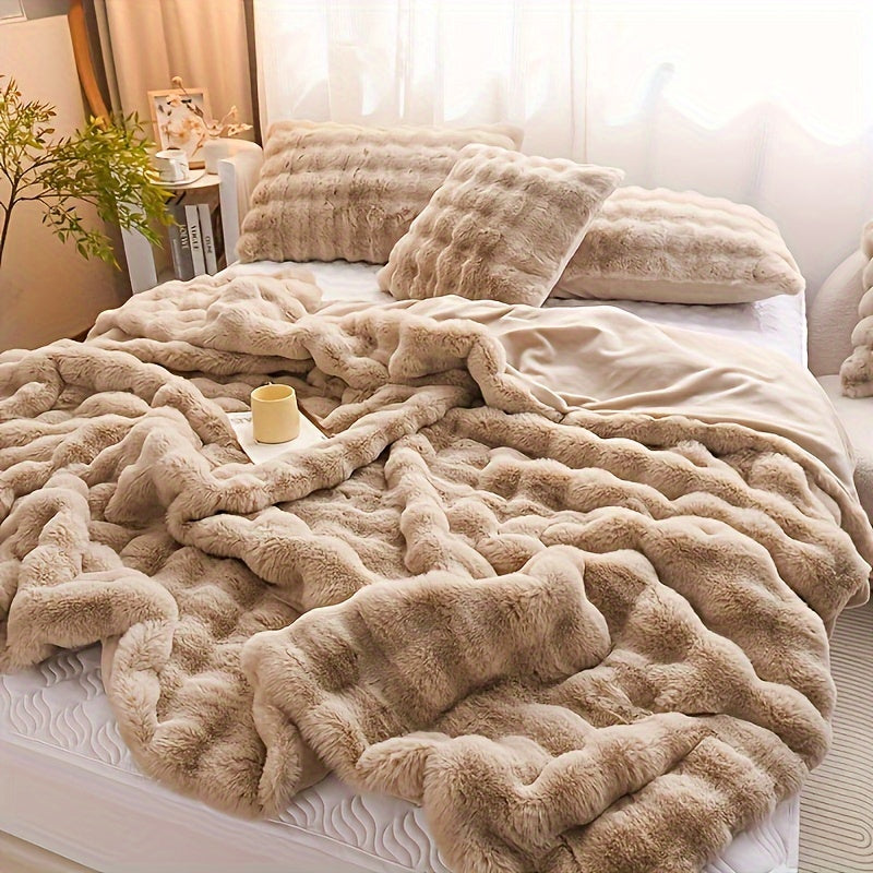 Luxe Ultra-Zachte Fleece Deken – Imitatie Konijnenvacht, Perfect voor Bank, Bed en Reizen