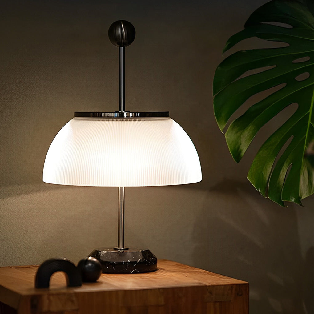 H Tafellamp met Glazen Kom Schaduw Italiaanse Decoratieve Lamp