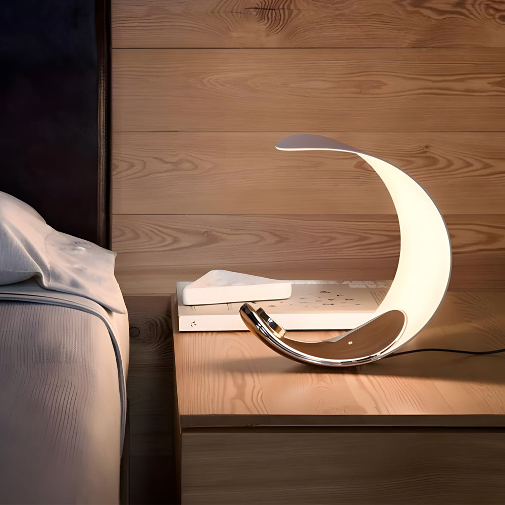 LumiMoon - Maanvormige LED Tafellamp met Touch Dimmer