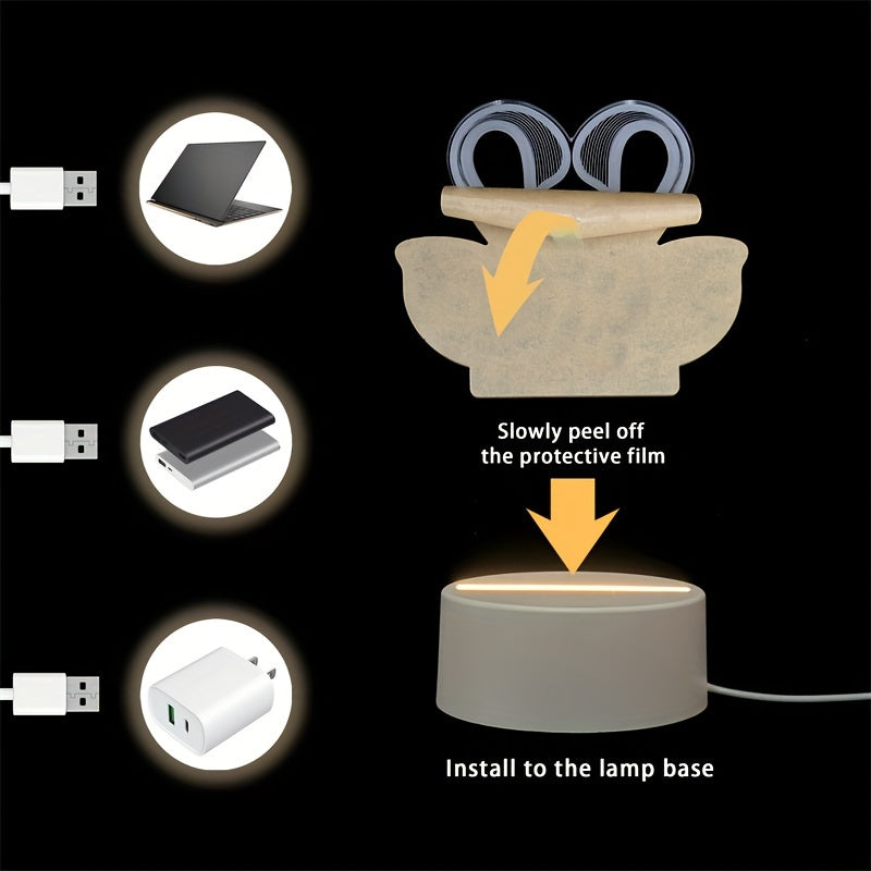 SwanLight - 3D LED Tafellamp met Acryl Frame