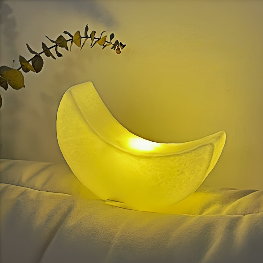 MoonGlow - Art Deco Crescent Moon Nachtlamp, Batterijgevoed met Schakelaar