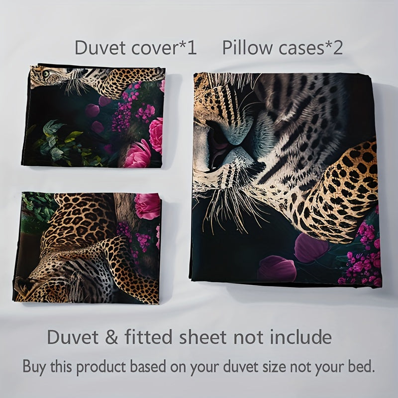 3-delige set - Dierenprint HD Digitale Bedset - Zacht en Warm voor Bank, Bed, Kantoor of Reizen - Voor Alle Seizoenen