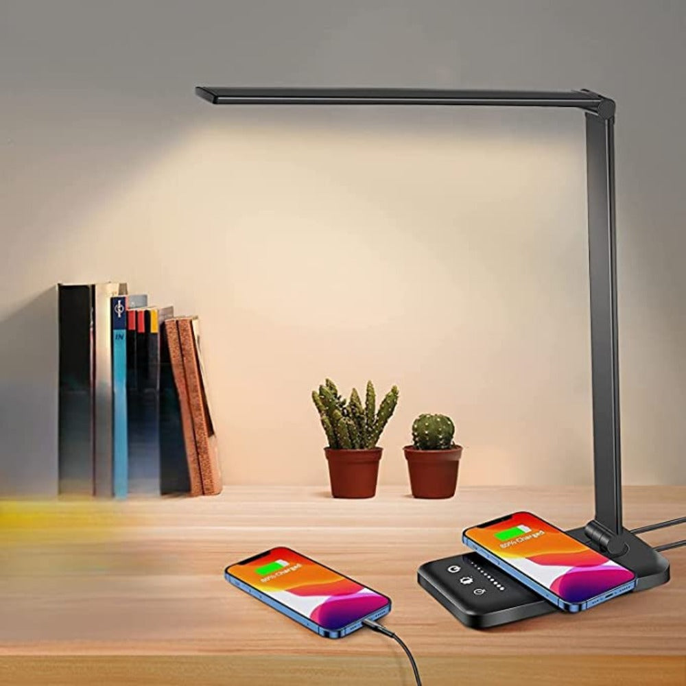 LED Desk Lamp - Tafellamp met USB Oplaadpoort, 5 Lichtstanden en Helderheidsniveaus