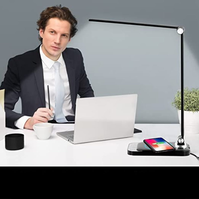 LED Bureau Lamp - Met USB Oplaadpoort en Dimbare Functie - Perfect Voor Kantoor en Studie