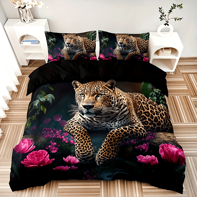 3-delige set - Dierenprint HD Digitale Bedset - Zacht en Warm voor Bank, Bed, Kantoor of Reizen - Voor Alle Seizoenen