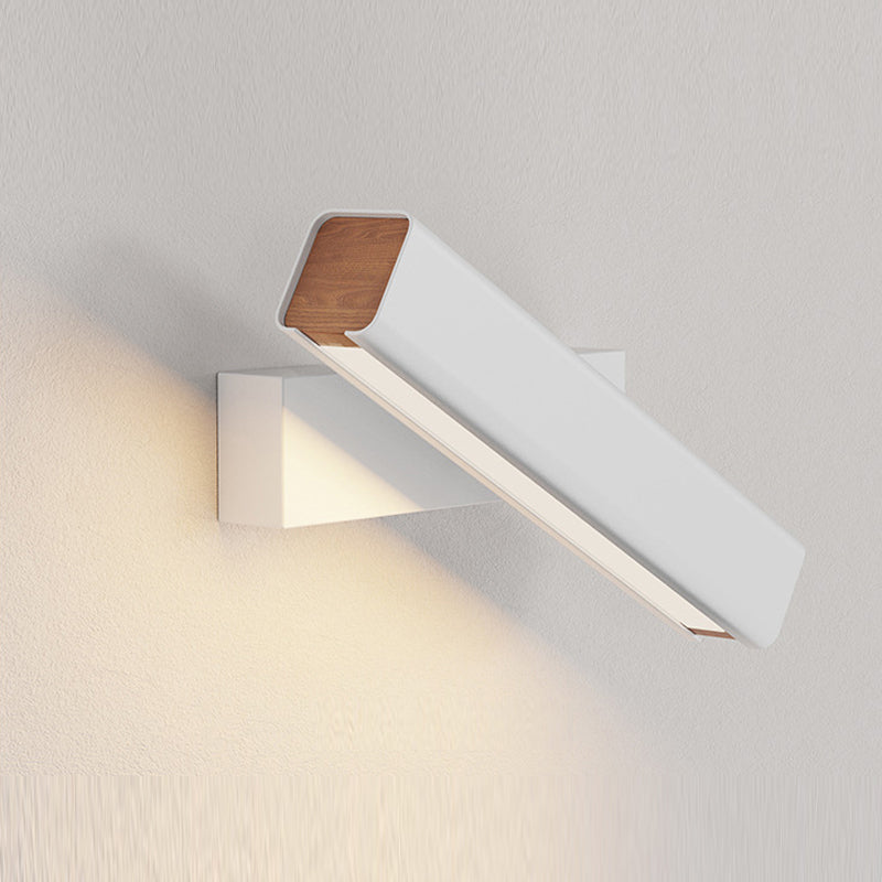 Aqsa Modern LED Wandlamp Binnen Draaibaar Rechthoekig Metaal/Hout Woonkamer