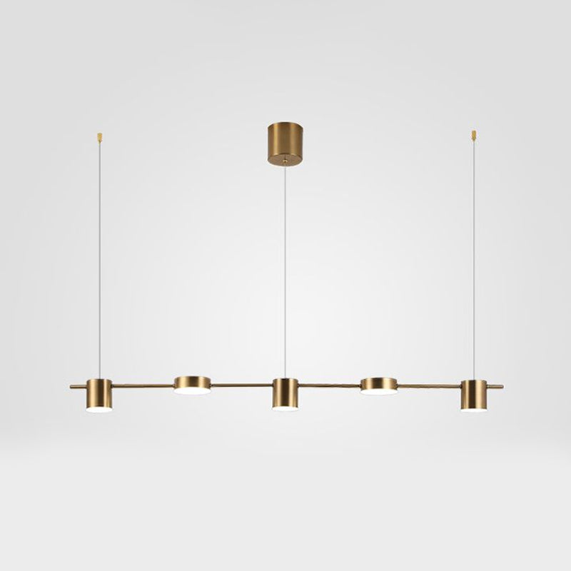 Drum Aluminium Hanglamp Eiland Modern Eenvoudig 3/5-lichts Zwart/Goud Plafondlamp in Warm/Wit Licht