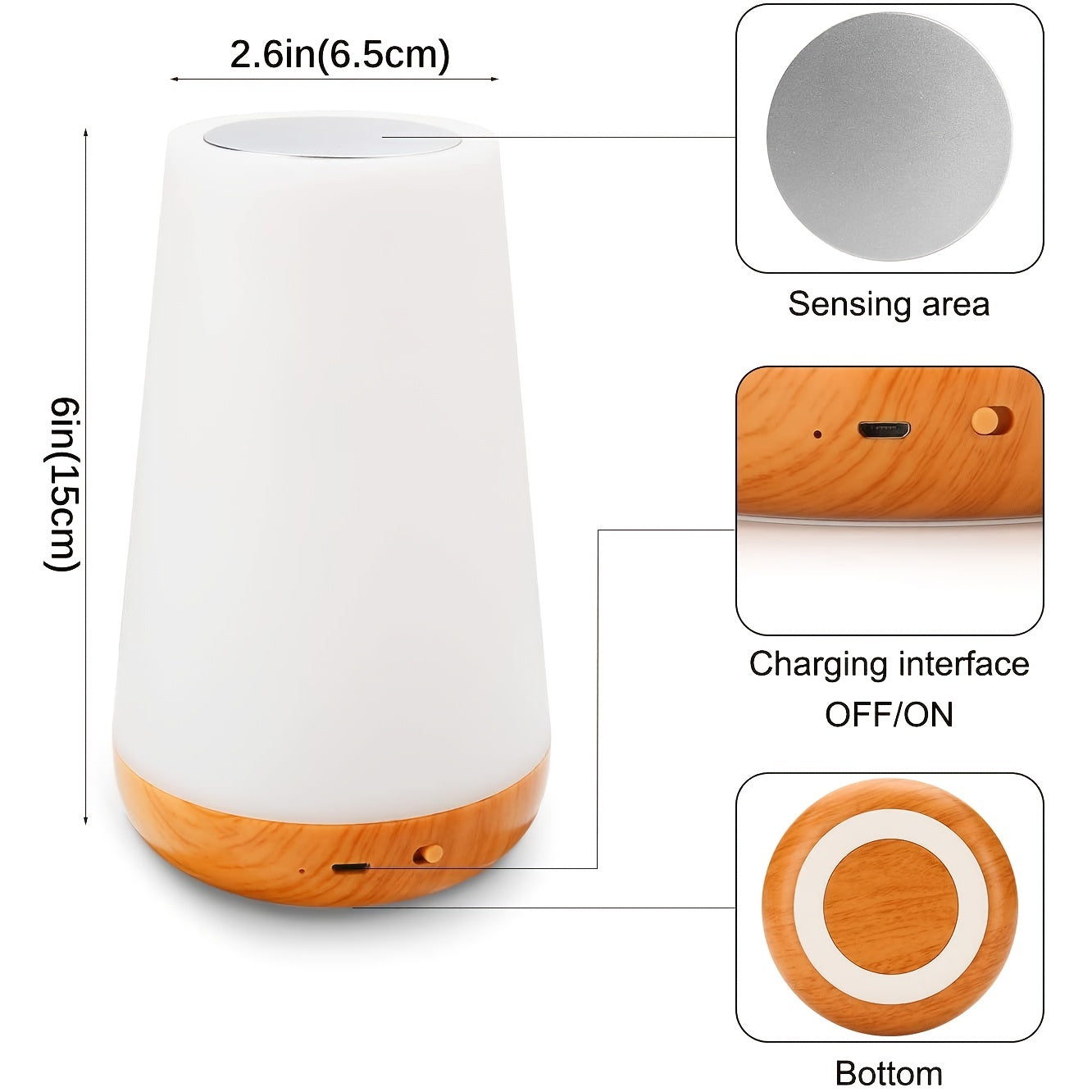 SpaceGlow - Oplaadbare LED Nachtlamp met Afstandsbediening en Timer