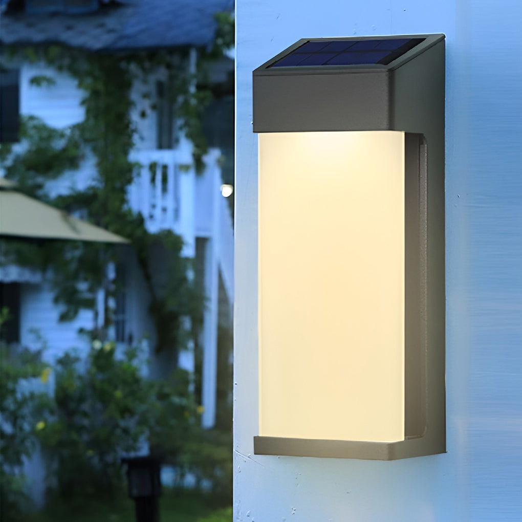 2 Pcs Rechthoekige LED Solar Waterdichte Wandlampen