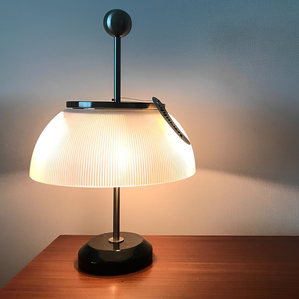 H Tafellamp met Glazen Kom Schaduw Italiaanse Decoratieve Lamp