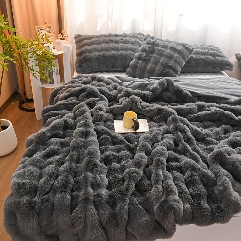 Luxe Ultra-Zachte Fleece Deken – Imitatie Konijnenvacht, Perfect voor Bank, Bed en Reizen