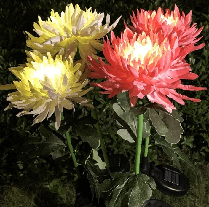 Chrysant tuinpaal LED verlichting op zonne-energie