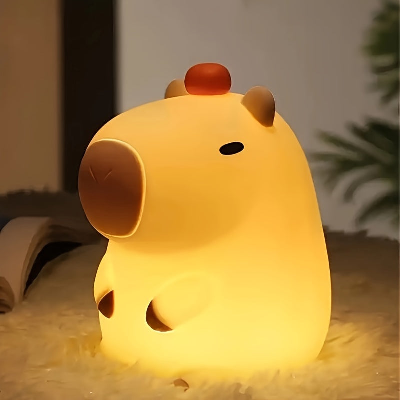 CapyGlow - Schattig Capybara Nachtlampje met USB Oplaadbare Siliconenlamp