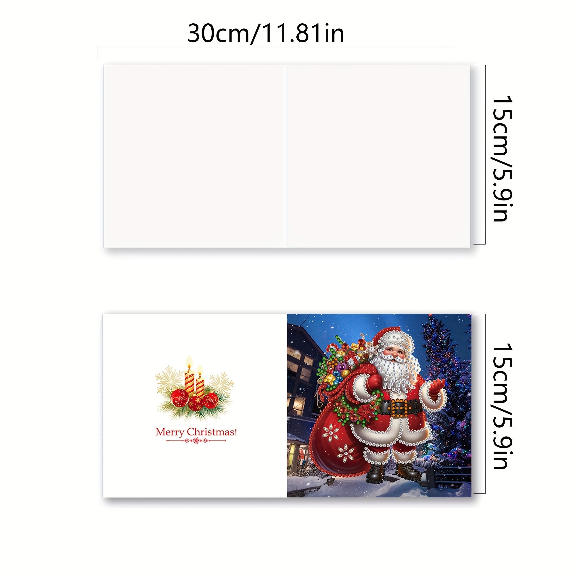 12pcs Diamond Painting Kit - Santa Claus Kerstgroetkaarten met Unieke Ontwerpen, Perfect om Warme Wensen te Sturen naar Familie en Vrienden