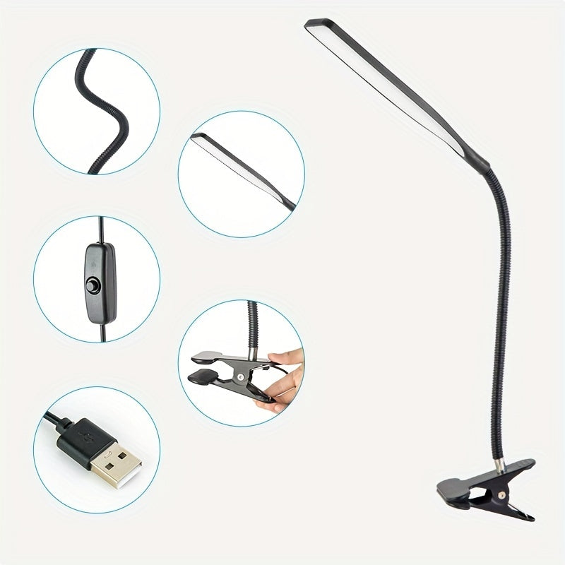 FlexiGlow - LED Bureaulamp met Zwanenhals en Klem