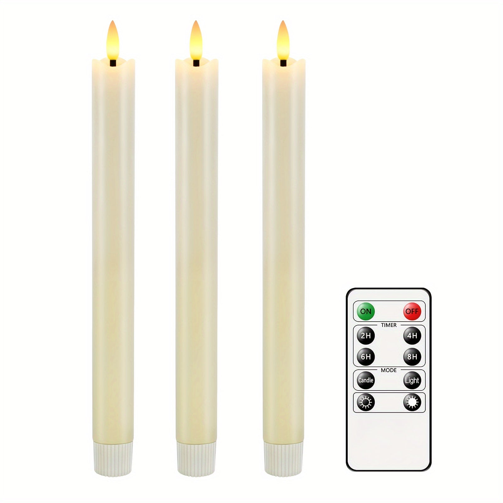 6x Echte Was Flameless Kegelkaarsen - Met Afstandsbediening, Ivoor Wit LED Kaarsen Voor Tafel- en Bruiloftdecoratie