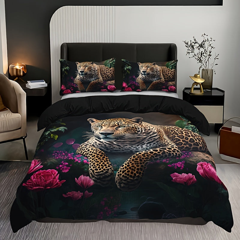 3-delige set - Dierenprint HD Digitale Bedset - Zacht en Warm voor Bank, Bed, Kantoor of Reizen - Voor Alle Seizoenen