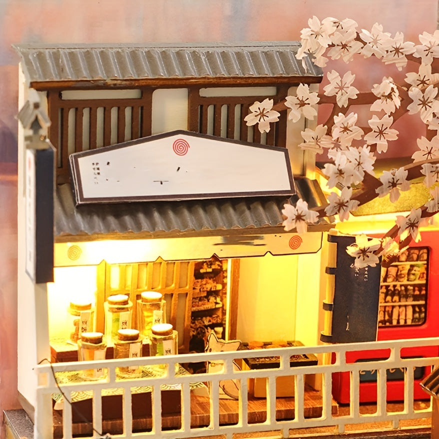 CherryBlossom - 3D Houten Boekensteun Kit - Creatieve Japanse Architectuur DIY