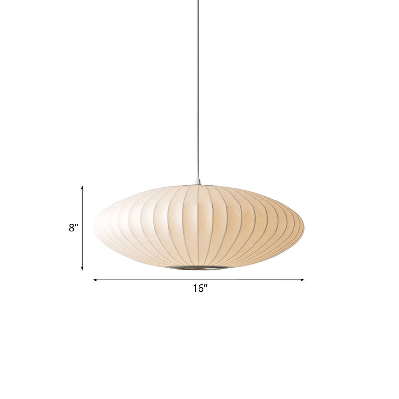 Moderne Witte Hanglamp met Stoffen Kap - 1-Licht