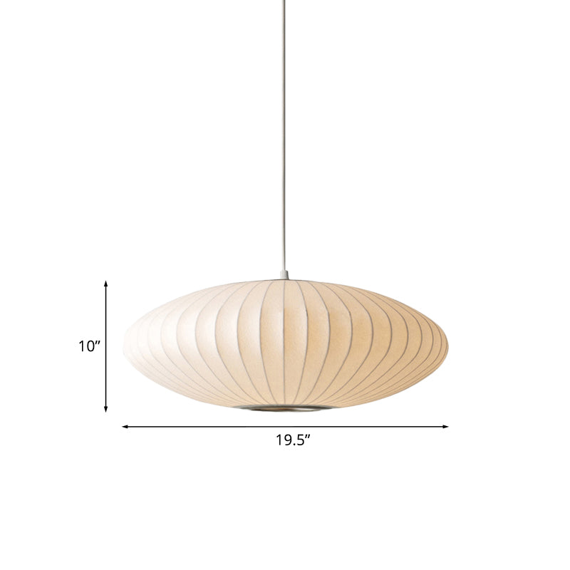 Moderne Witte Hanglamp met Stoffen Kap - 1-Licht