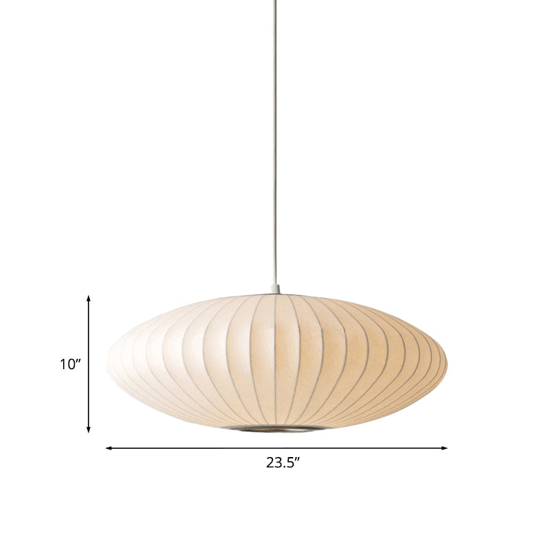 Moderne Witte Hanglamp met Stoffen Kap - 1-Licht