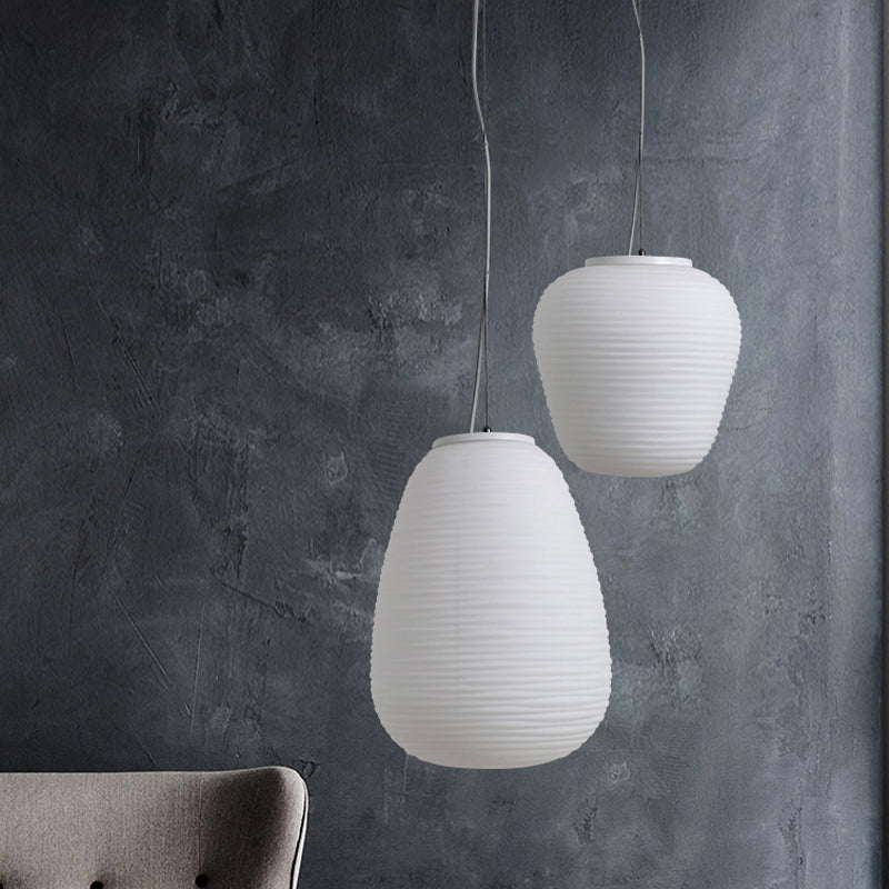 Hanglamp voor Plafond - Moderne Geribbelde Glazen Lamp