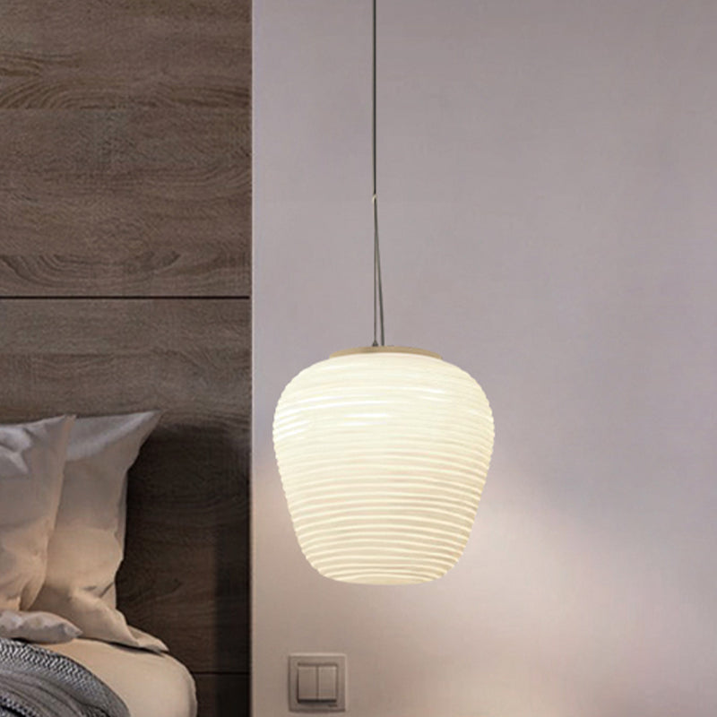 Hanglamp voor Plafond - Moderne Geribbelde Glazen Lamp