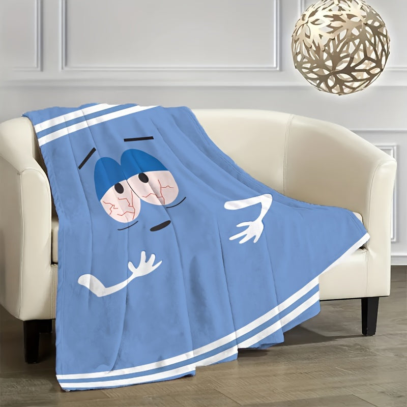 Glam Stijl Omkeerbaar Anime Flanellen Dekentje - Digitale Print, Hypoallergeen, All-Season Gebreid Beddengoed - Polyester, Lichtgewicht Cadeau voor Bank, Reizen, Kamperen