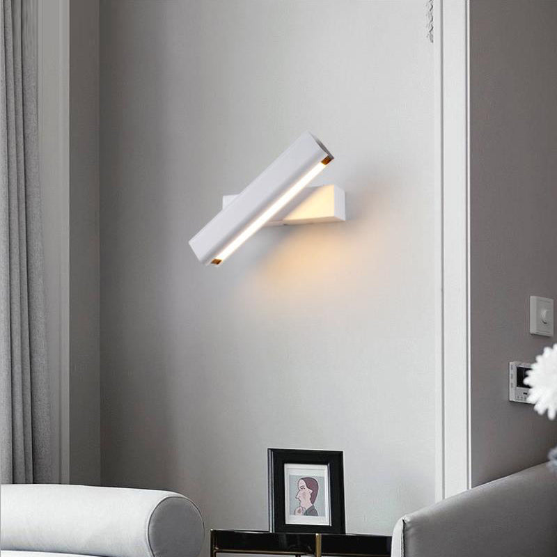 Aqsa Modern LED Wandlamp Binnen Draaibaar Rechthoekig Metaal/Hout Woonkamer