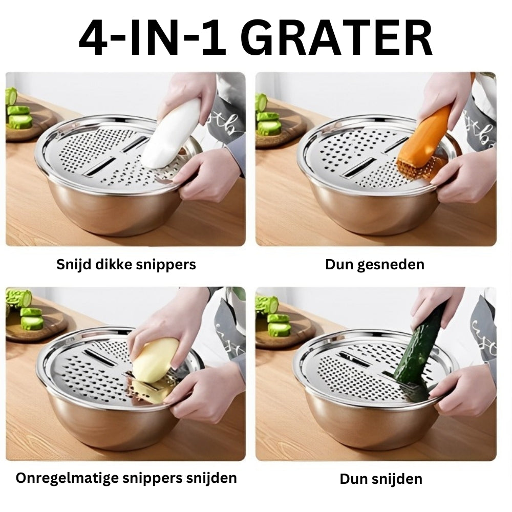 Master Chop™ - 3-in-1 Multifunctionele Roestvrijstalen Snijcontainer