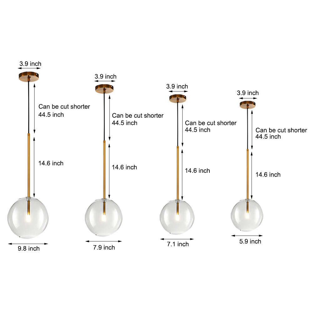 Heldere Glazen Bol Hanglamp