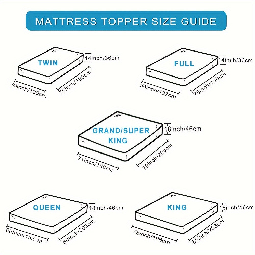 Koelmatras Topper - Extra Dikke Matrasbeschermer met Diepe Zak van 20.32-53.34 cm