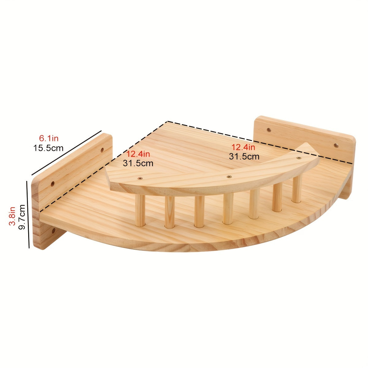 CatWall - Houten Kattenwandplank met Krabpaaltoren en Muurtrappen