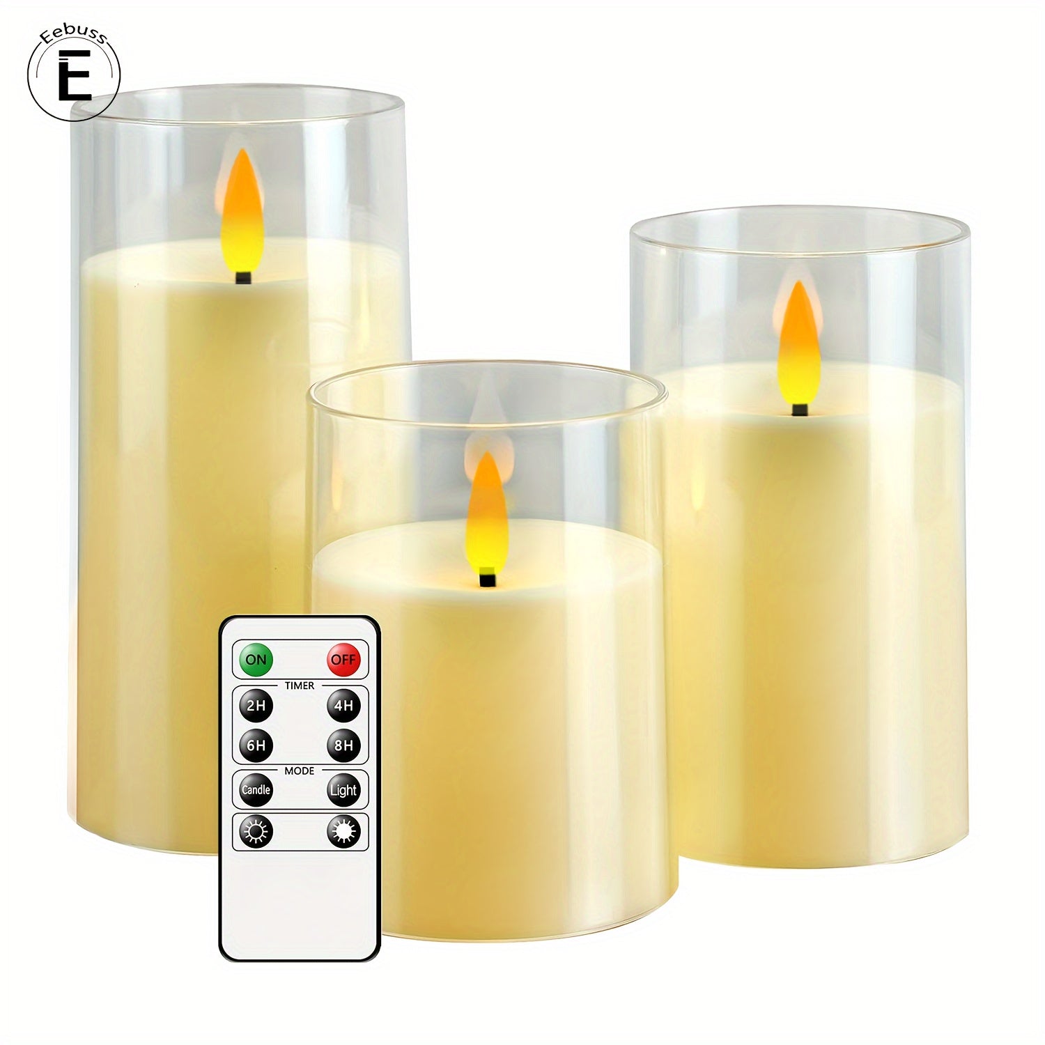 Flameless Candle Set Met Afstandsbediening - LED Kaarsen Voor Kerst & Halloween Decor (Set van 3 - Wit)