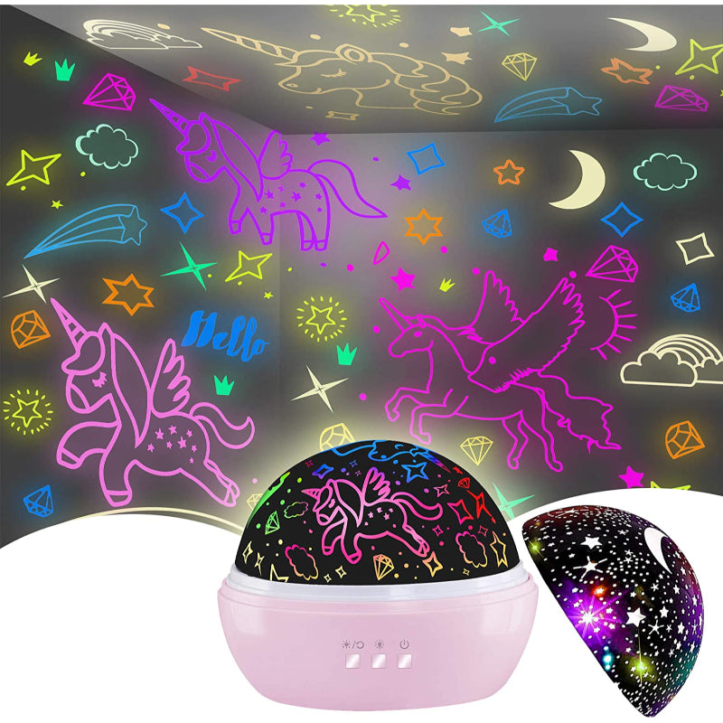 Unicorn Projector - Sterrenhemel Nachtlampje voor Kinderen, 2-in-1 Projector en Nachtlamp