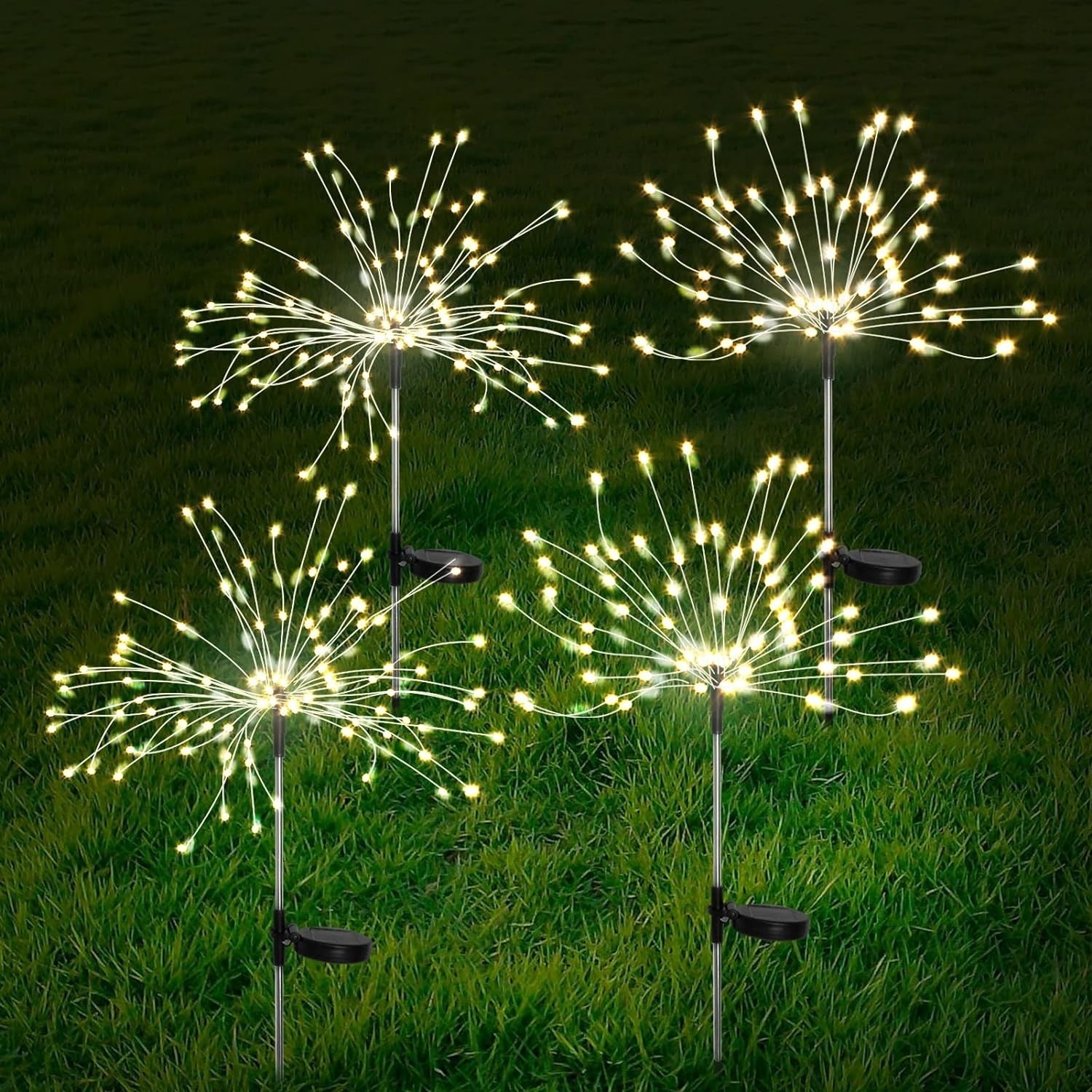 4 Stuks Buiten Solar Tuin Vuurwerk Lampen