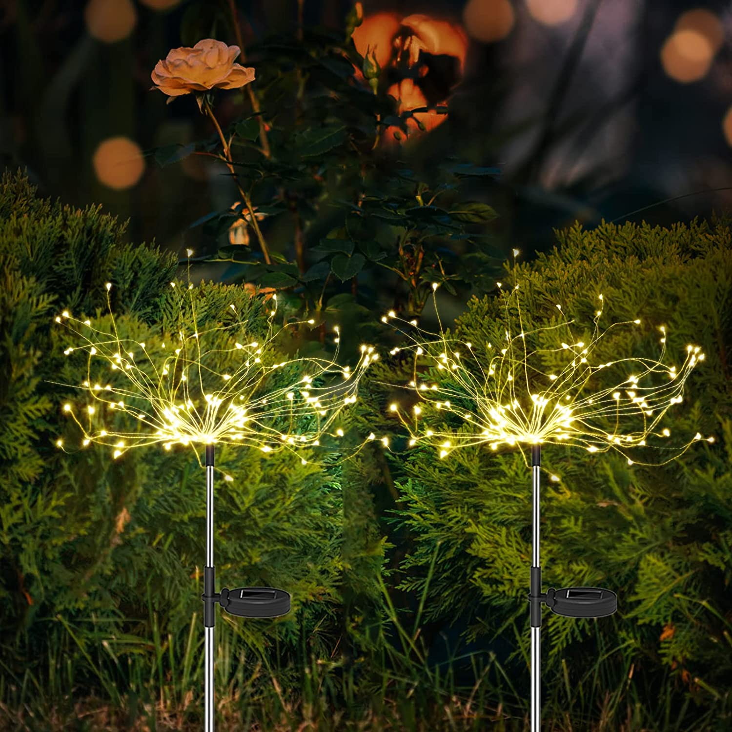 4 Stuks Buiten Solar Tuin Vuurwerk Lampen