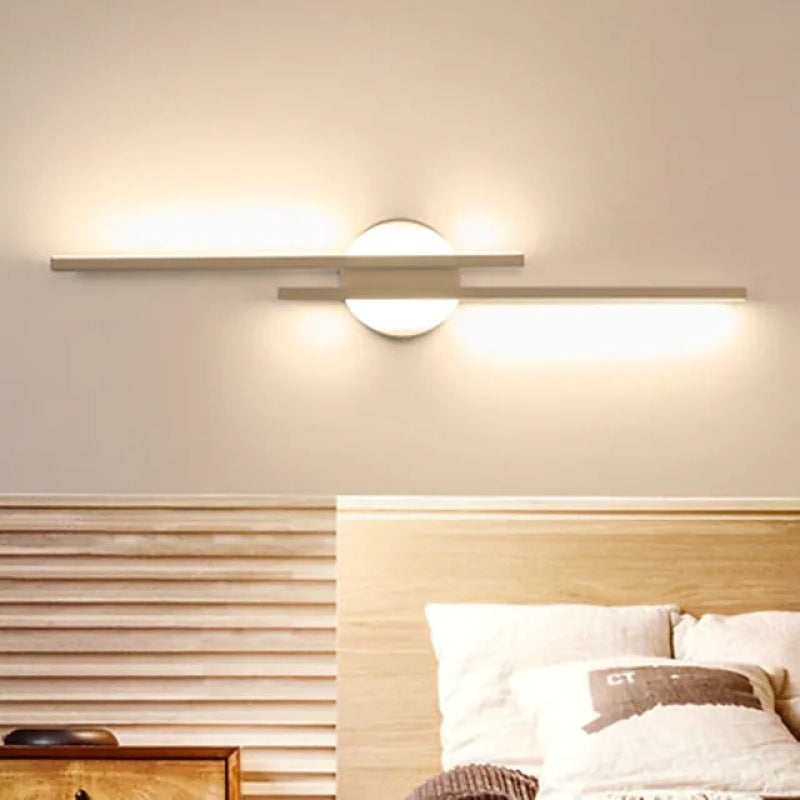 Alana Modern LED Wandlamp - Twin Linear, Zwart/Wit, Metaal, Slaapkamer