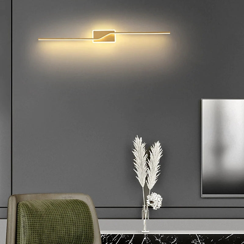 Moderne Minimalistische LED Wandlamp Zwart/Goud