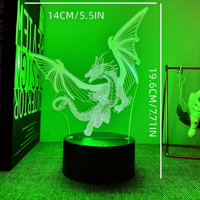 DinoLicht - 3D Dinosaurus Nachtlamp Met Aanraakbediening, RGB Licht