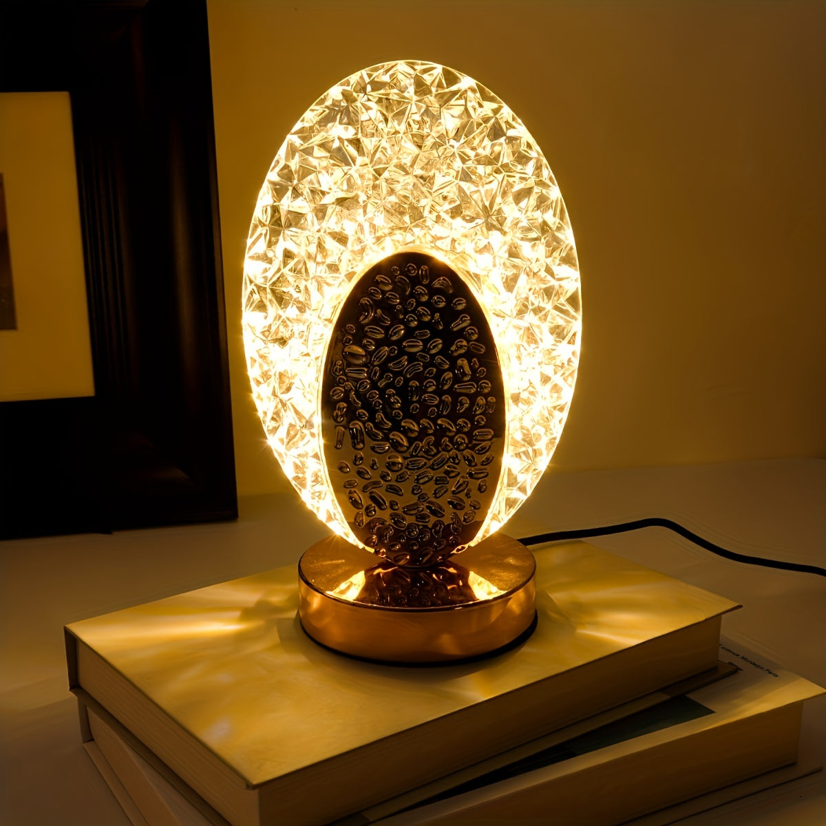 FeatherLamp - USB Touch Tafellamp met Pauwenveer Design, Oneindig Dimbaar LED Licht