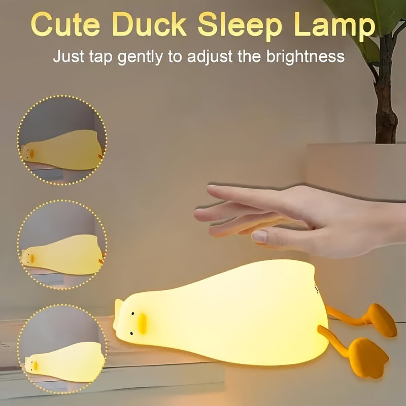 DuckGlow - Schattige Eend Slaaplamp met USB Oplaadbare Batterij en Dimbaar Licht