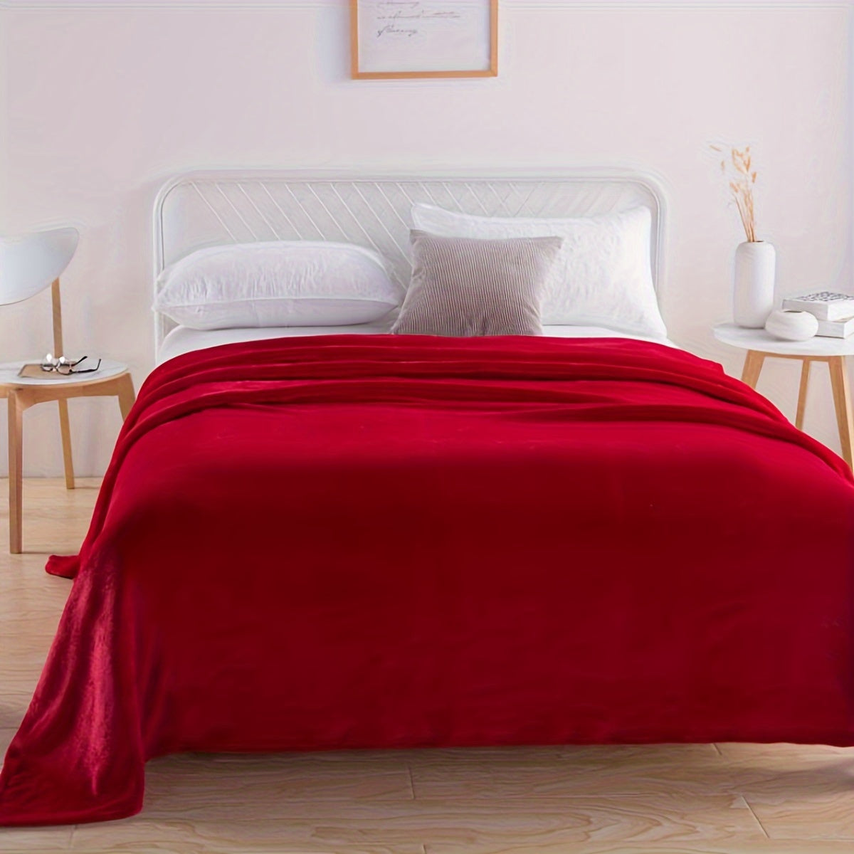 Luxe Effen Flanellen Fleece Deken - Hedendaags Stijl, Zacht en Comfortabel voor Bed en Interieur