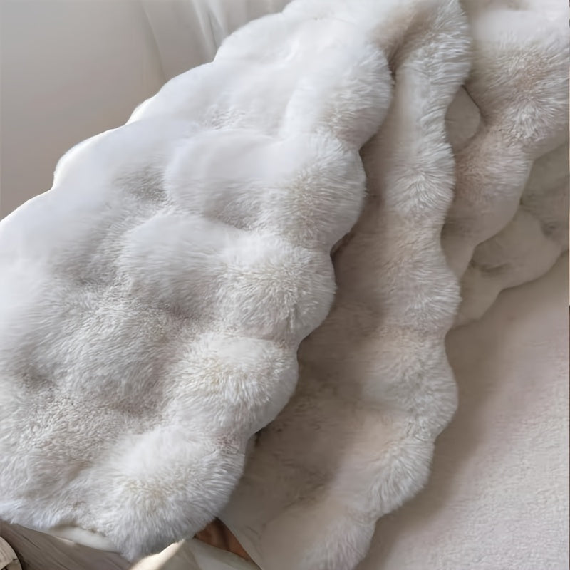 BubbleFleece Ronde Fluffy Tapijt – Zacht, Warm en Decoratief voor Woonkamer, Slaapkamer, en Meer