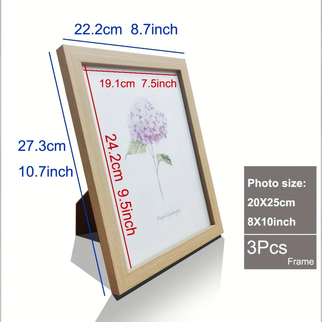 3-delige Houten Fotolijsten - Klassieke Fotolijst voor Wand- en Tafeldecoratie, Perfect voor Feestjes en Cadeaus